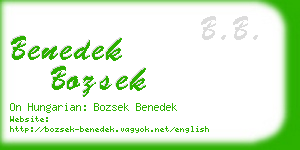 benedek bozsek business card